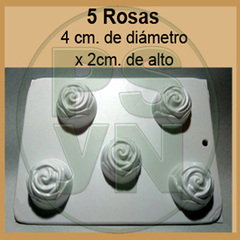 Molde de Plástico "5 Rosas"