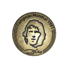 Moeda Colecionável Comemorativa Campeão Mundial 1981 - Zico