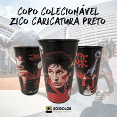 Copo Flamengo Zico Caricatura Preto - UN - soidolos