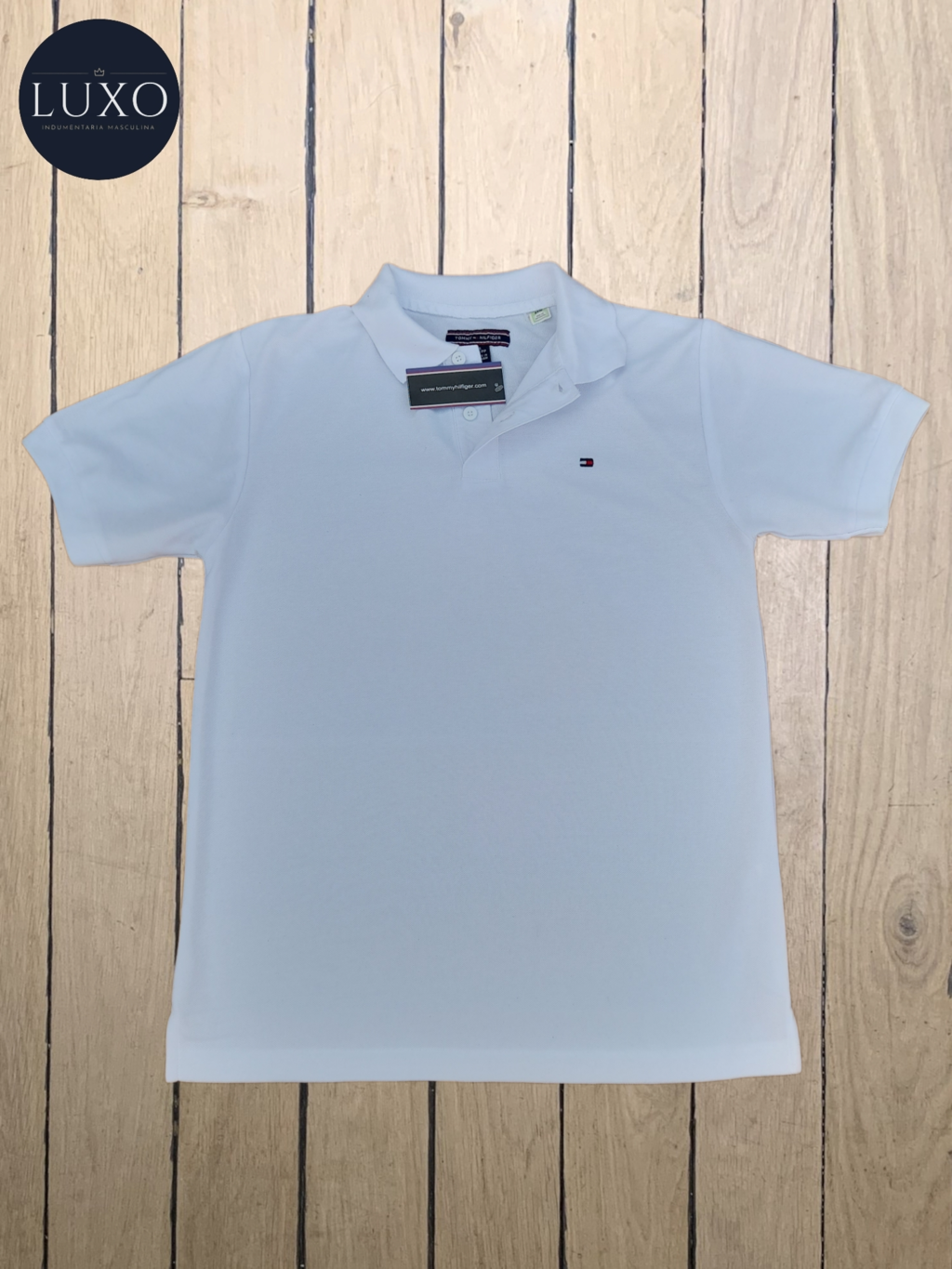 CHOMBA TOMMY PIQUE SPANDEX BLANCA