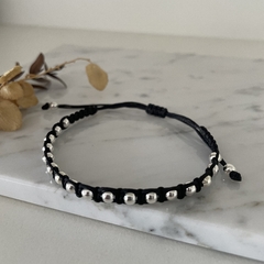 Pulsera Lucky black (acero blanco)