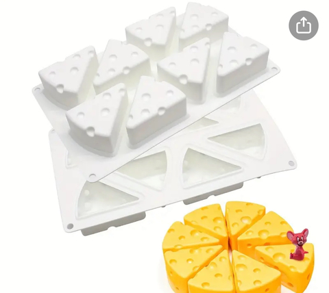 Molde De Pastel De Silicona Triangular De 8 Cavidades, Molde De Queso De Silicona 3D Para Hacer Pan De Maíz, Pastelería Y Mousse,