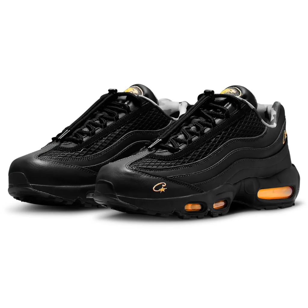 Nike air max 95 black and tour yellow hot sale