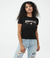 T-shirt Aeropostale feminina preta com letras brancas e douradas