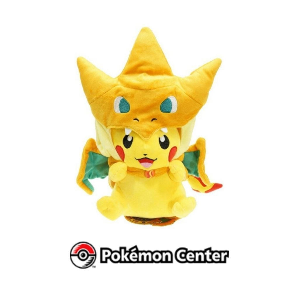 Pelúcia Pikachu Cosplay Charizard Pokémon Boneco 22cm