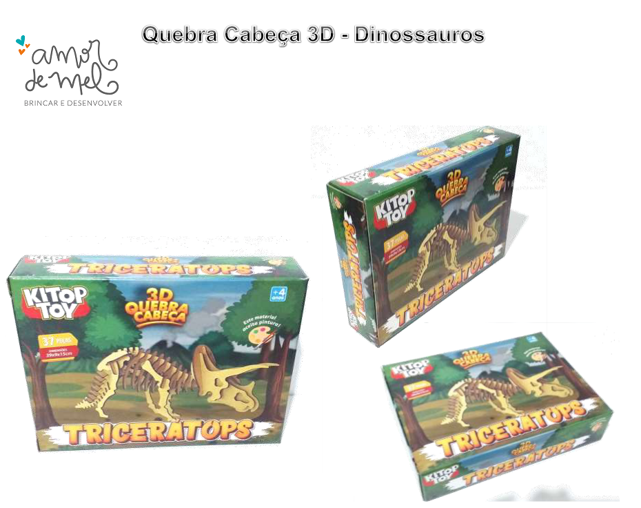 Quebra Cabeça 3D Dinossauros - Pais & Filhos