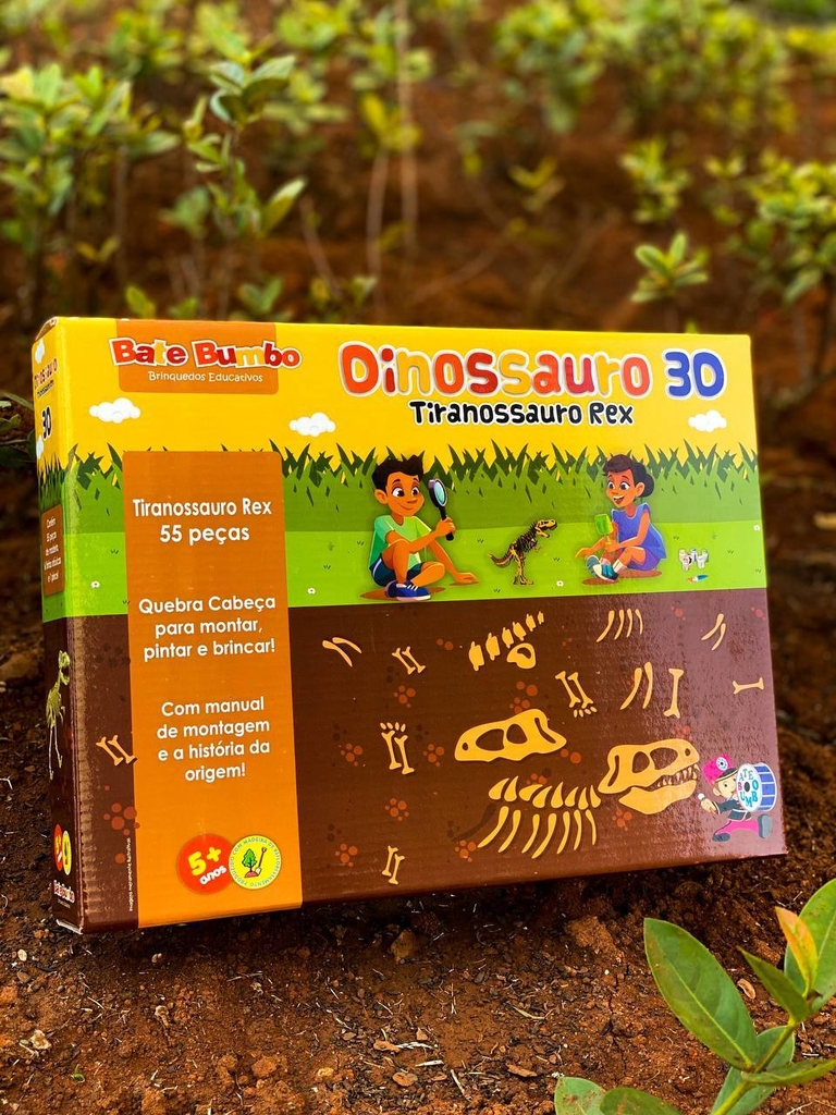 Quebra-Cabeça 3D Articuláveis Dinossauro - 3120 - Brincadeira de