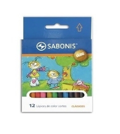 Lápices cortos de colores x12 Sabonis