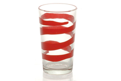 Vaso decorado espiral rojo