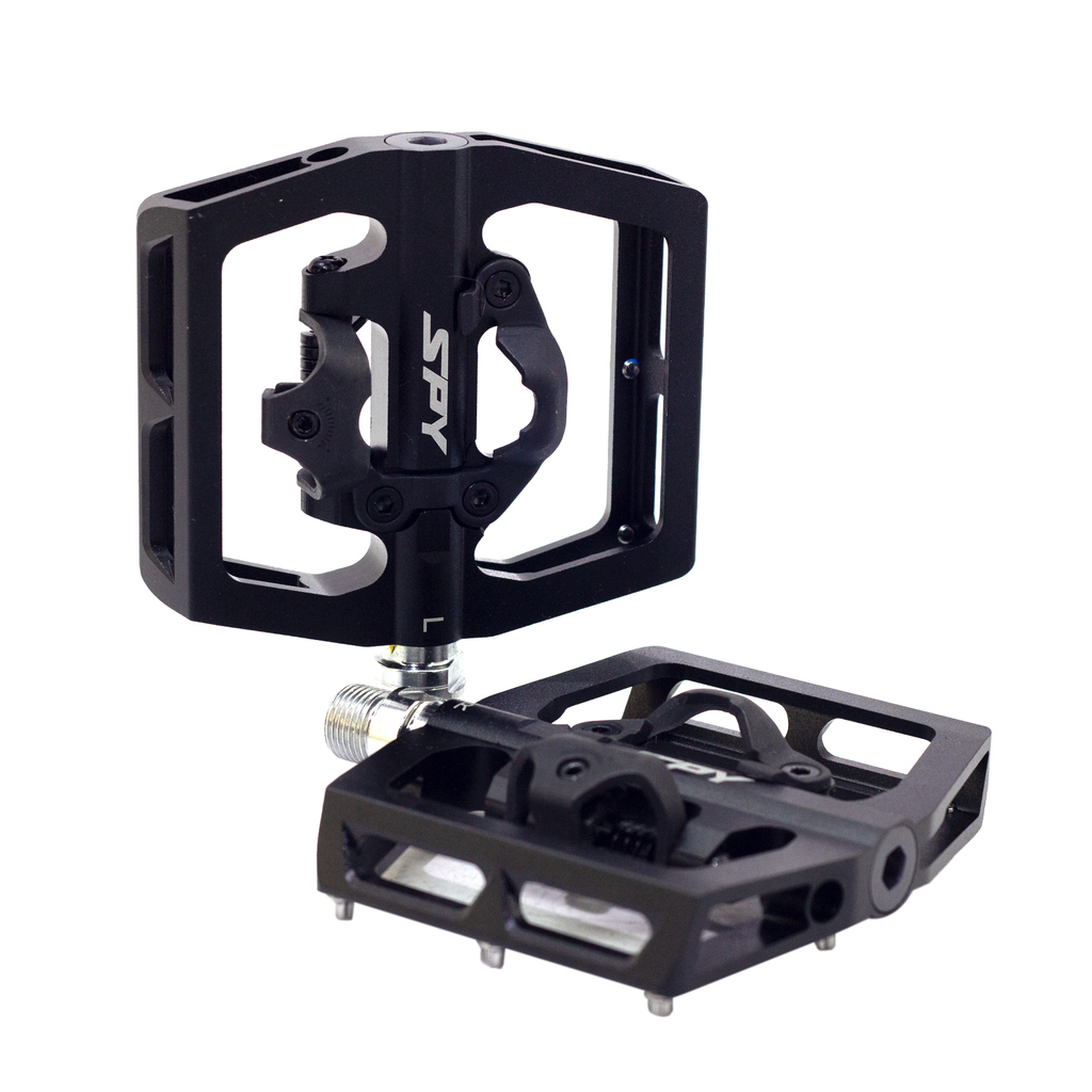Pedales MTB Cicloturismo Mixtos SPY Automaticos Plataforma Pines