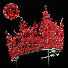 Tiara Coroa Luxo Vermelha - Atelier Cigana da Estrada