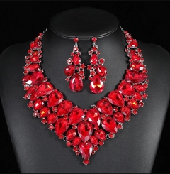 Conjunto Joia Vermelho Cristal