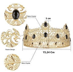 Coroa Rei e Rainha Strass Preto - comprar online
