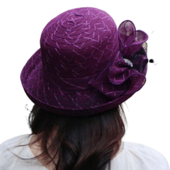 chapéu com véu ROXO na internet