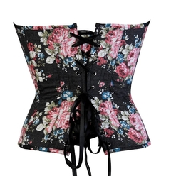 Corset Preto Fllores - Atelier Cigana da Estrada