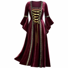 Vestido Medieval Bordô