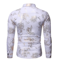 Camisa Branca rosas douradas - comprar online