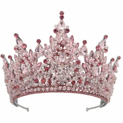 Tiara Coroa Luxo Rosa