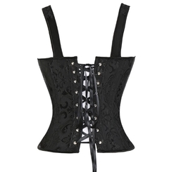 Corset Brocado Alça Preto - comprar online