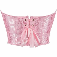 CORSET CURTO OVERBUST ROSA FLORAL - loja online