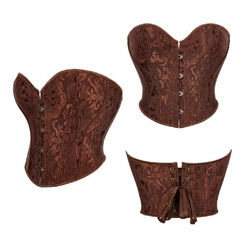 CORSET CURTO OVERBUST FLORAL JACQUARD - loja online