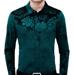 CAMISA CIGANA VELUDO VERDE