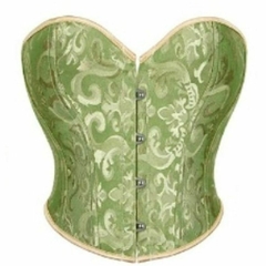 CORSET CURTO OVERBUST VERDE FLORAL