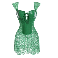 Corset verde renda