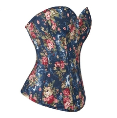 Imagem do Corset Floral azul