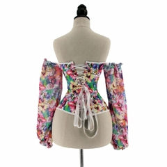 CORSET FLORAL MANGAS - loja online