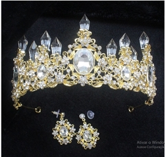 Tiara Cristal e brincos - loja online