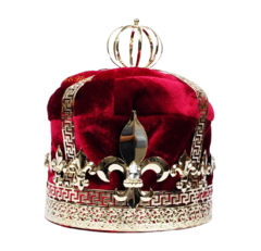 Coroa Rei Veludo Vermelha na internet