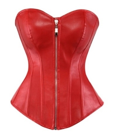 corset vermelho ziper