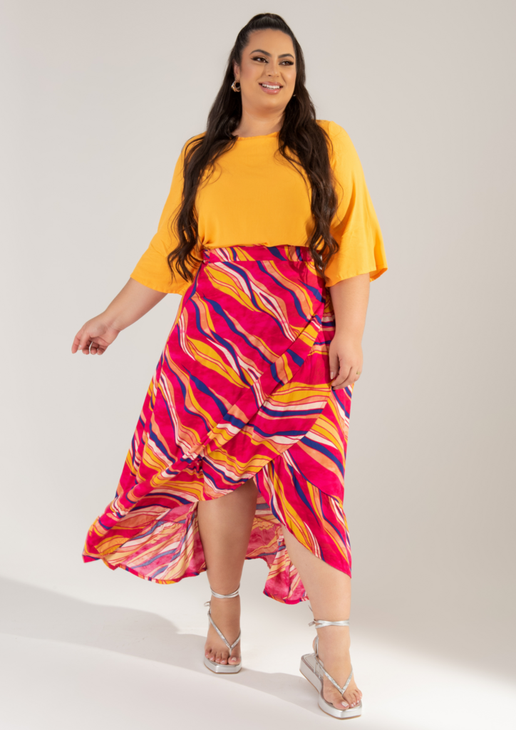 Saia Plus Size Transpassada Pareô - Lojas Maxshop