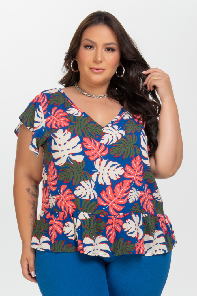 Blusa Plus Size Viscose Estampada - Lojas Maxshop