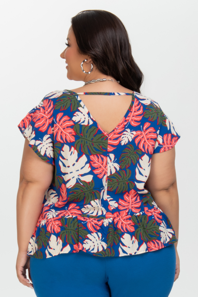 Blusa Plus Size Viscose Estampada - Lojas Maxshop