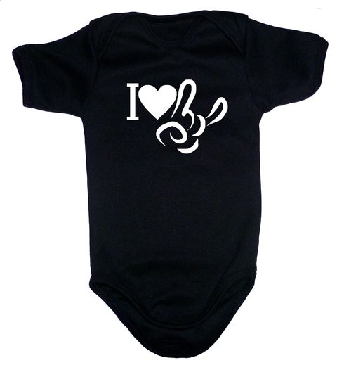 Panalero Rockero Para Bebe Amo El Rock Panalero Negro