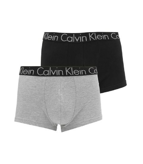 Pack com 2 cuecas Low Rise Trunk Cotton Calvin Klein Preta e