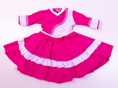 Vestido de Prenda Bebê Com Saia de Armação Bordado Tamanho 3 Meses Rosa - Essence Prendas - comprar online