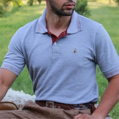 Camiseta Polo Masculina Com Detalhe Pampa-Patria Pampa - Casa do Gaúcho