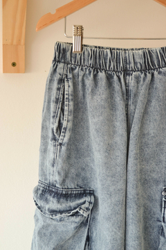 Jeans Wide Leg Elástico Cargo Gastado - Miniboss | Tienda de ropa de niña y niño + Accesorios | Ropa Aesthetic