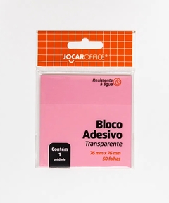 BLOCO ADESIVO TRANSPARENTE ROSA - JOCAR OFFICE - comprar online