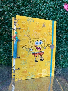 Fichario Bob Esponja - 1/4 - Papelaria Ananda