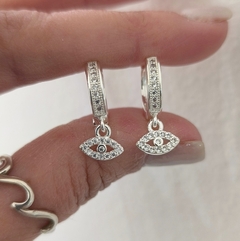 Argollas ojo/Micropave/Par/1,2cm/Acero blanco