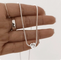 Conjunto corazón pasante/Cubic cristal/Regulable hasta 50xm en internet