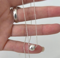 Conjunto esfera con cadena facetada/Plata925