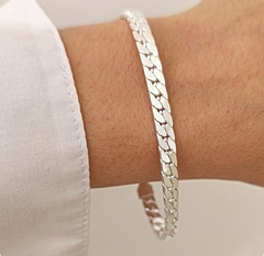 Pulsera chata Unisex/Acero blanco - comprar online