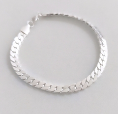 Pulsera chata Unisex/Acero blanco