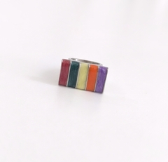 Anillo rectangular multicolor - comprar online