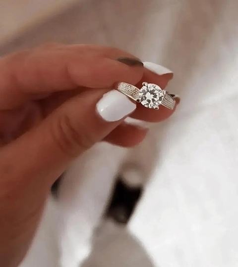 Anillo piedra cristal/Plata925/N°17